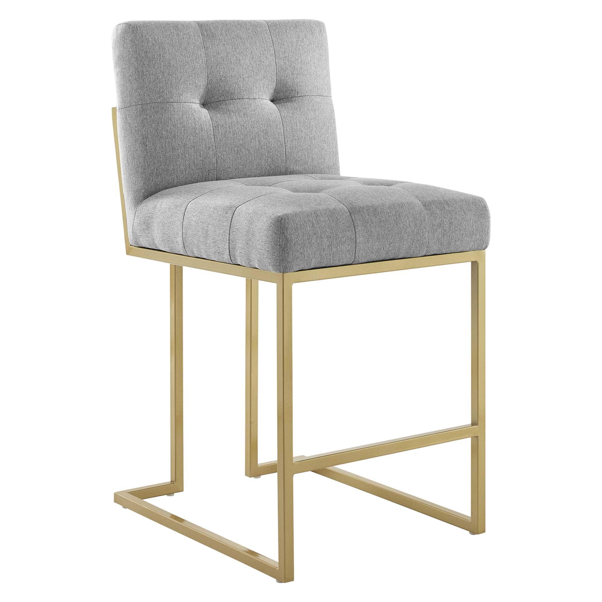 Privy Gold Stainless Steel Upholstered Fabric Counter Stool by Modway - Gray price history on PriceWatchPro