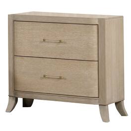 Manhattan Lane - Fea Nightstand with USB Ports, 2 Drawers - Natural Oak Brown