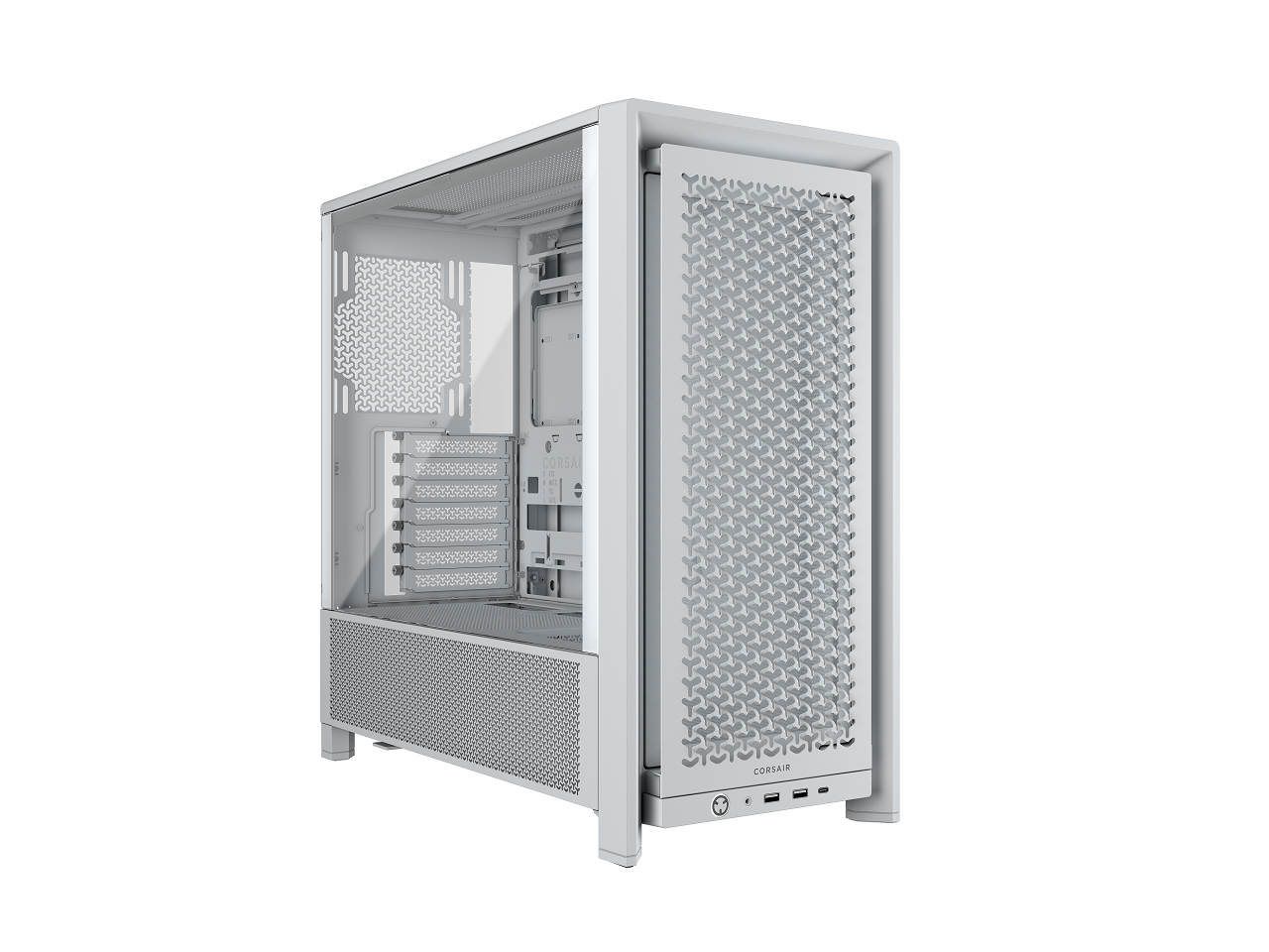 CORSAIR - Frame 4000D White Steel / Tempered Glass ATX Mid Tower Computer Case - White