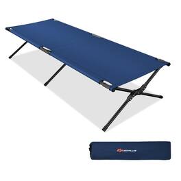 Boyel Living - Folding Camping Cot Bed 74 in L x 39 point 5 in W x 26 point 5 in H 13 lb for Camping - Blue
