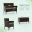 The text on the image is grouped and corrected as follows:

Weight Capacity Coffee Table: 110 lbs
Each Chair: 400 lbs
Loveseat: 800 lbs

Measurements:
22.5"
16"
28"
16"
23"
17"
16"
32"
22"