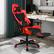 Angle. Costway - Gaming Massage Reclining Chair with Footrest - Red+ Black.