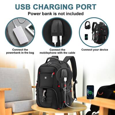 backpack that can charge your laptop Anti-Theft Leather with USB Charging with the zipper of the main pockets being fully hidden in the back of the back pack TechProtectus 15.6" Laptop Backpack with