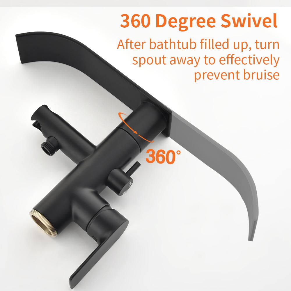 360 Degree Swivel

After bathtub filled up, turn spout away to effectively prevent bruise

360°