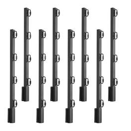 VEVOR - Fence Post Extender, 8 Packs 23.8 in Barbed Wire Arm, Sturdy Steel Fence Height Extender, Flat or Surface Mounted Barbed - Black