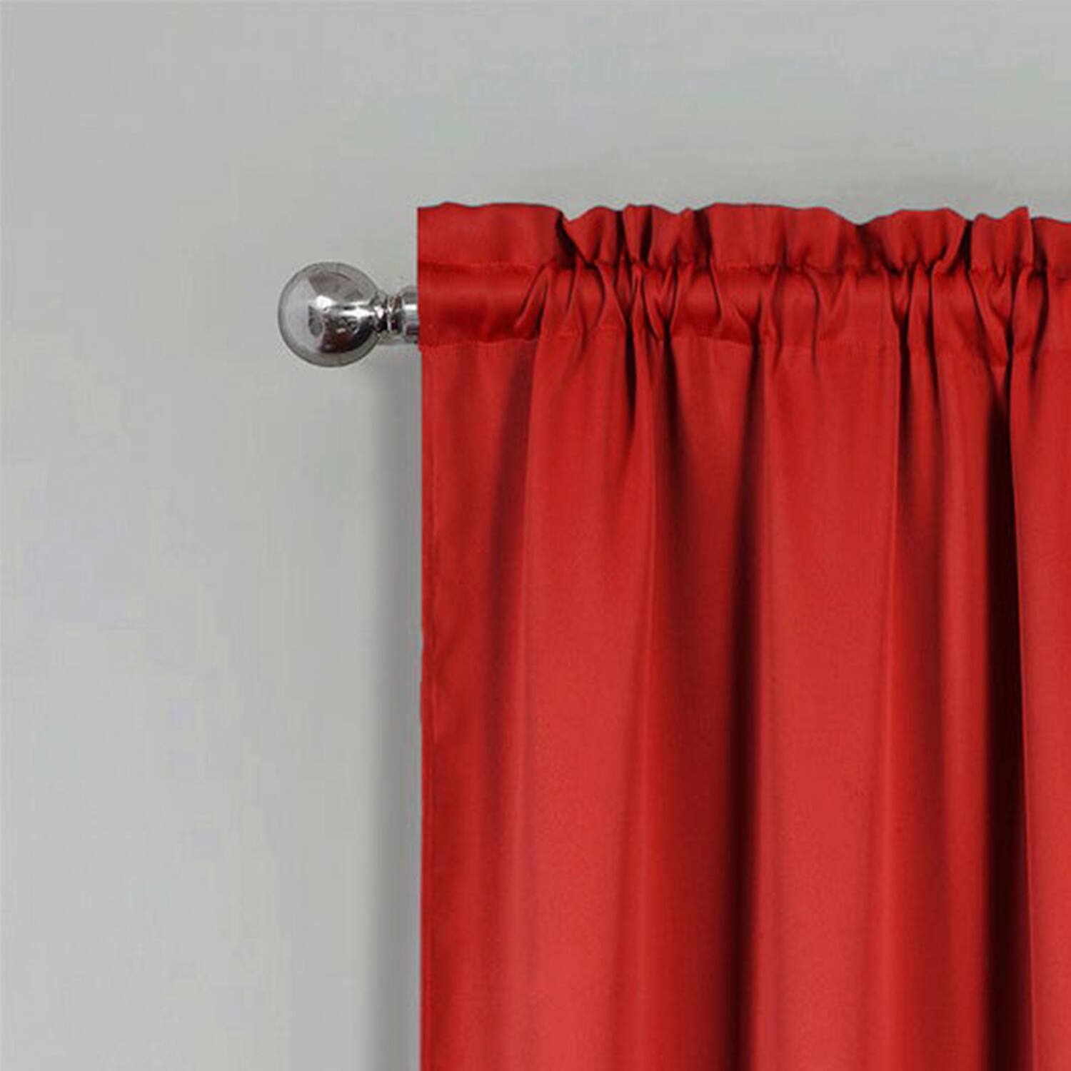 Left. RT Designers Collection - RT Designers Collection 100% Polyester Twilight Blackout Rod Pocket Curtain Panel 54" x 84" Red - Red.