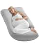 Front. VEVOR - Pregnancy Pillow, G-Shaped Maternity Pillow for Sleeping, Full-Body Support Pillow with Removable & Washable Cover - Gray.