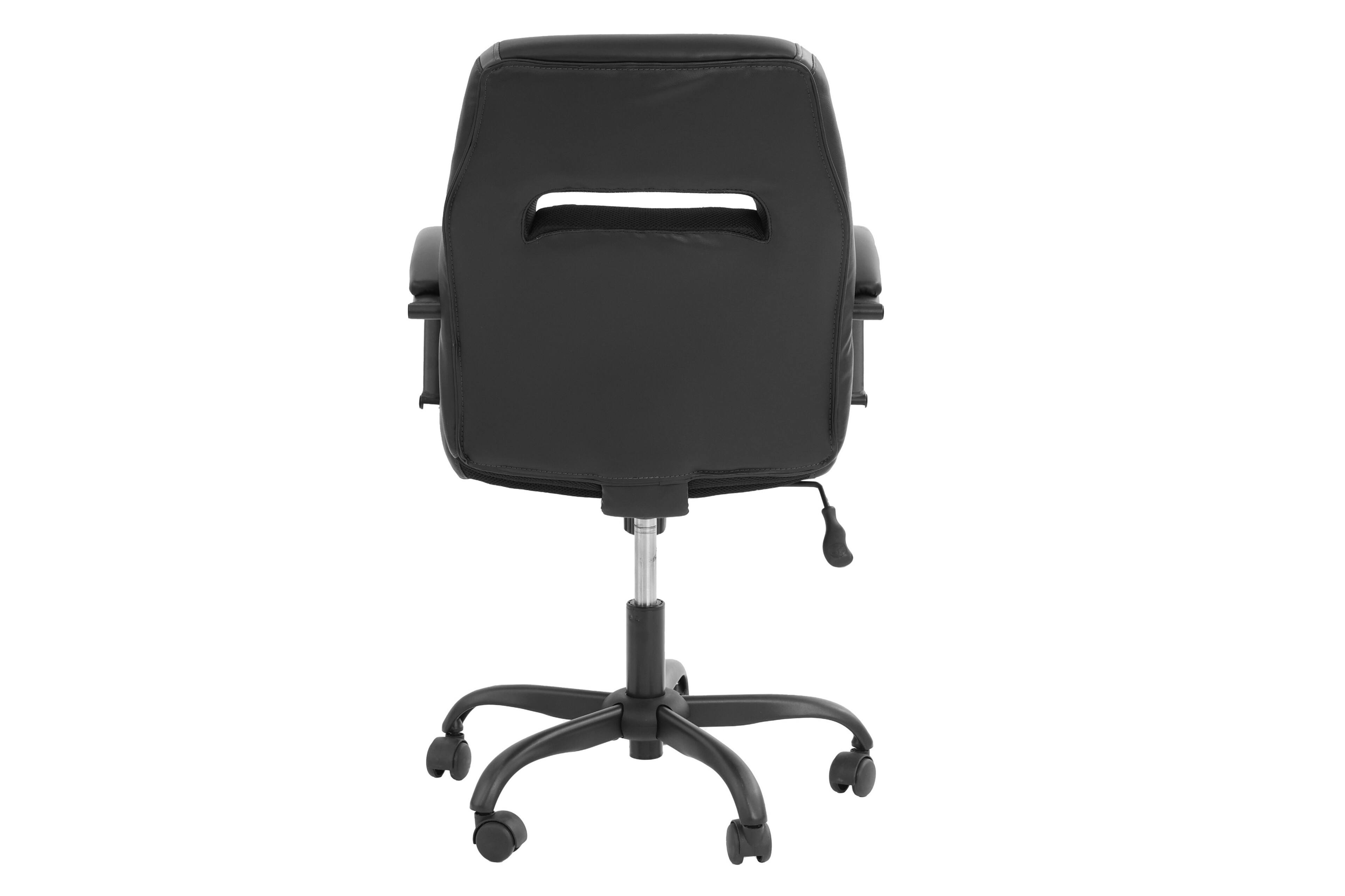 Alt View 5. Spaco - Spaco Faux Leather Executive Office Chairs Unique Design Ergonomic Design Casters Plush Padded Chair with Arms - Black+Grey.