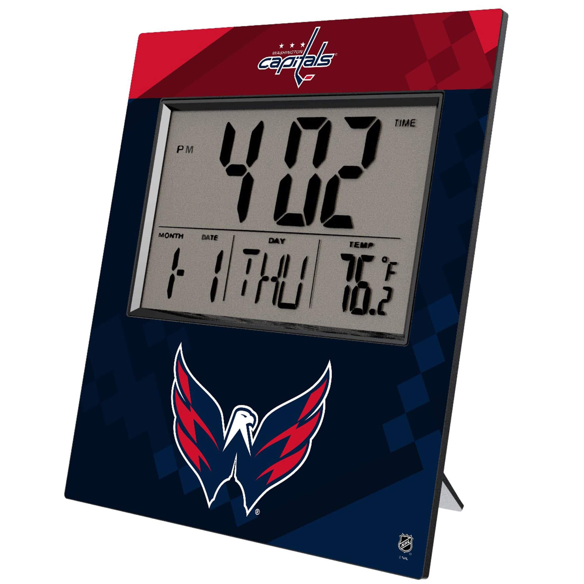 Keyscaper - Washington Capitals Color Block Digital Desk Clock - Multicolor