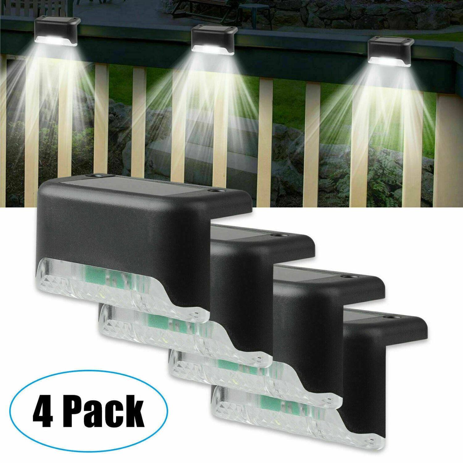 Angle. Home Collection - 4-Pack Solar LED Deck Lights – Outdoor Waterproof Garden, Patio, Railing & Pathway Lighting.
