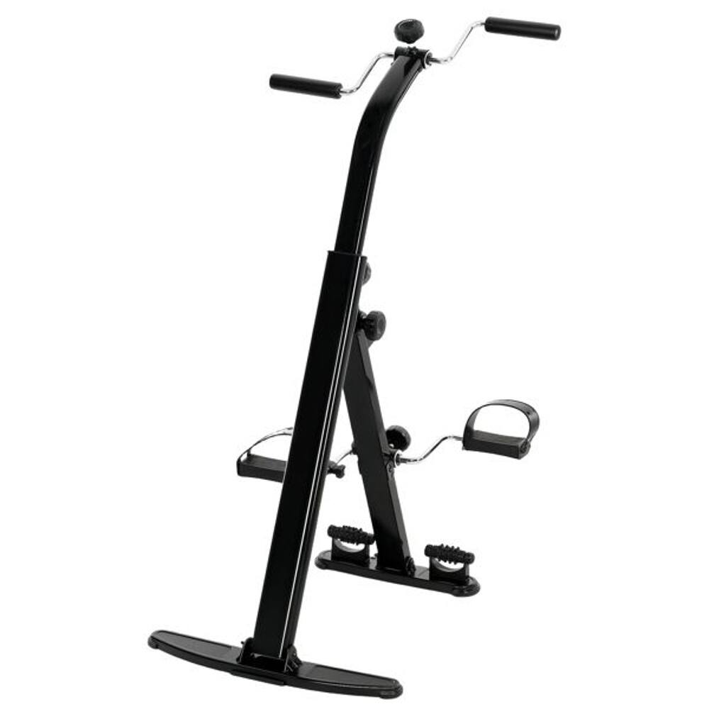 Back. Loheer - Portable Exercise Pedal Bike Seated Leg Exerciser with Adjustable Resistance, Foldable Design, LCD Monitor - Black.