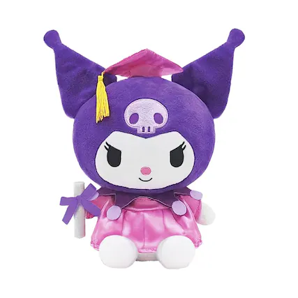 Front. Hello Kitty - Sanrio Hello Kitty and Friends Kuromi Graduation 10 Inch Plush - Multi-Colored.