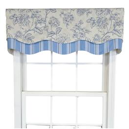 RLF Home - 100% Cotton Ashington Glory Fully lined Windows Rod Pocket Valance 50" x 16" - Blue