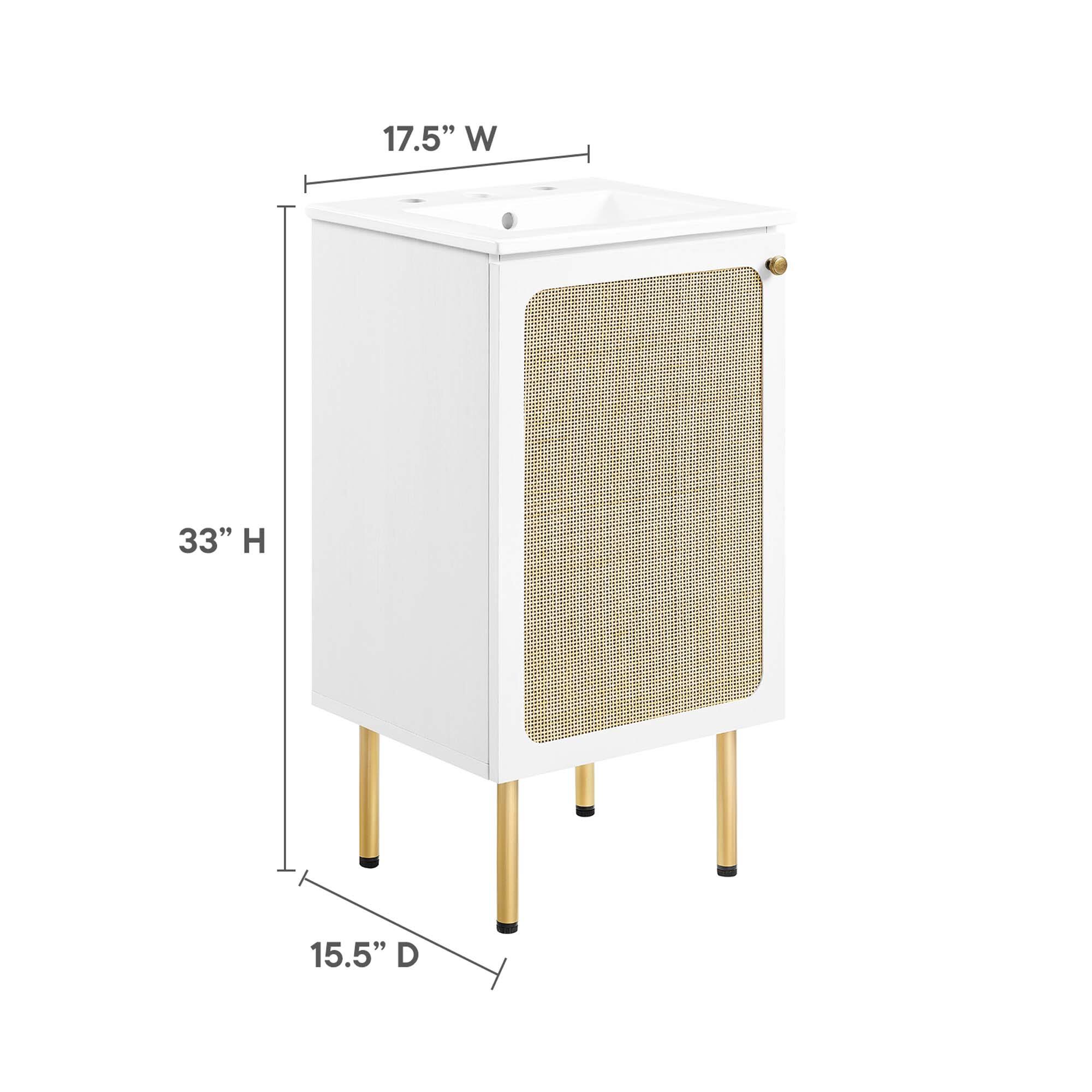 17.5" W x 33" H x 15.5" D