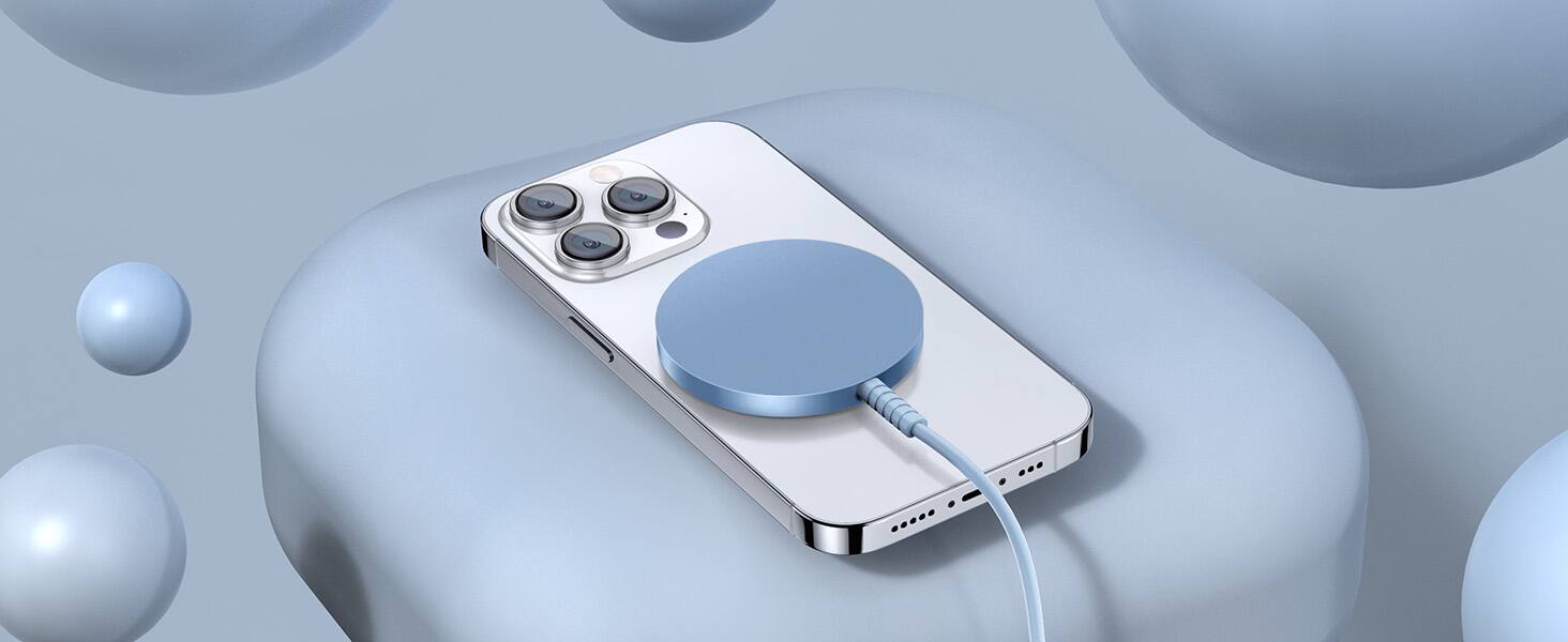Alt View 4. Core Tech - Magnetic Wireless Charging Pads with USB-C Cables and USB-A Adapters, 2-Pack - Blue.