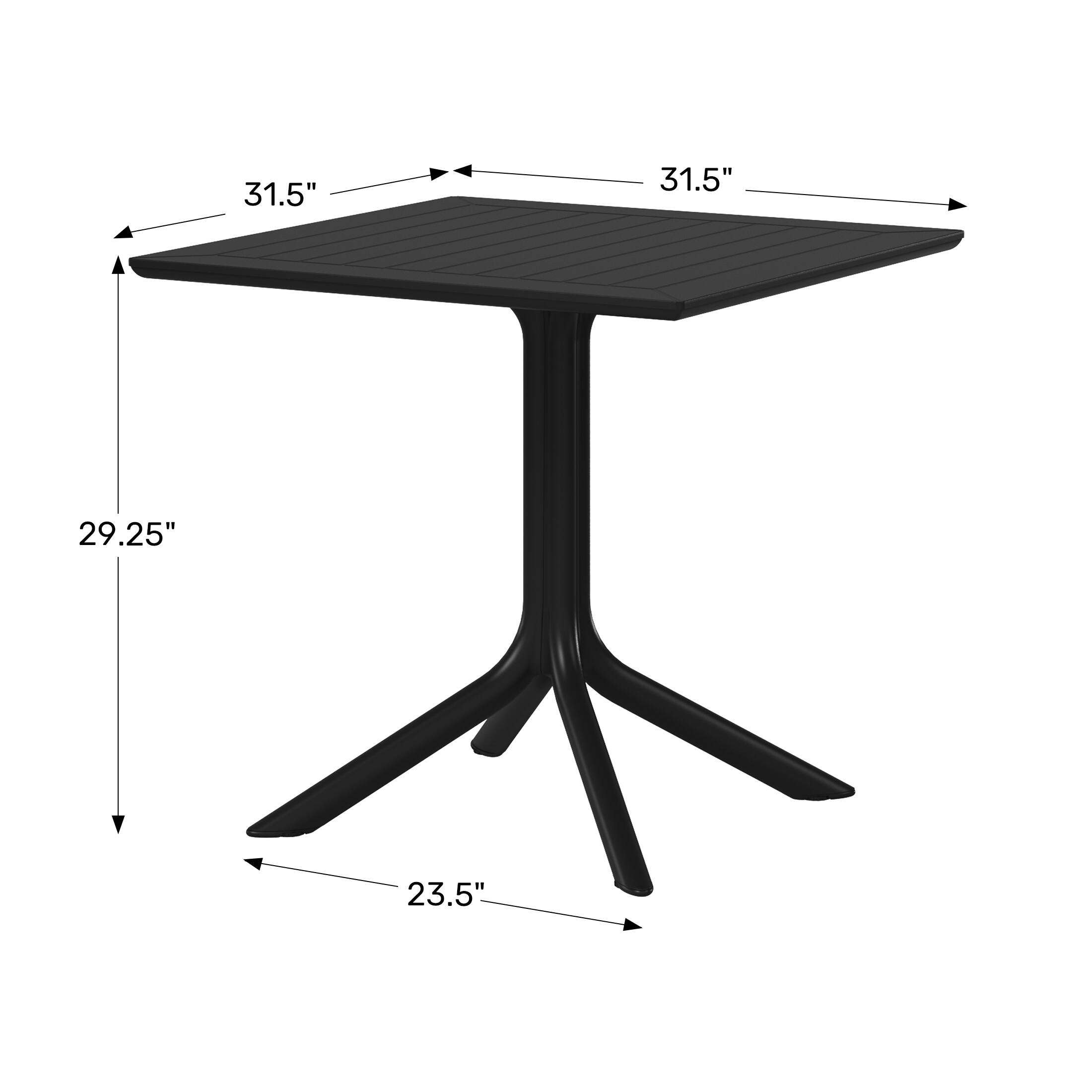 31.5" x 31.5" x 29.25" x 23.5"