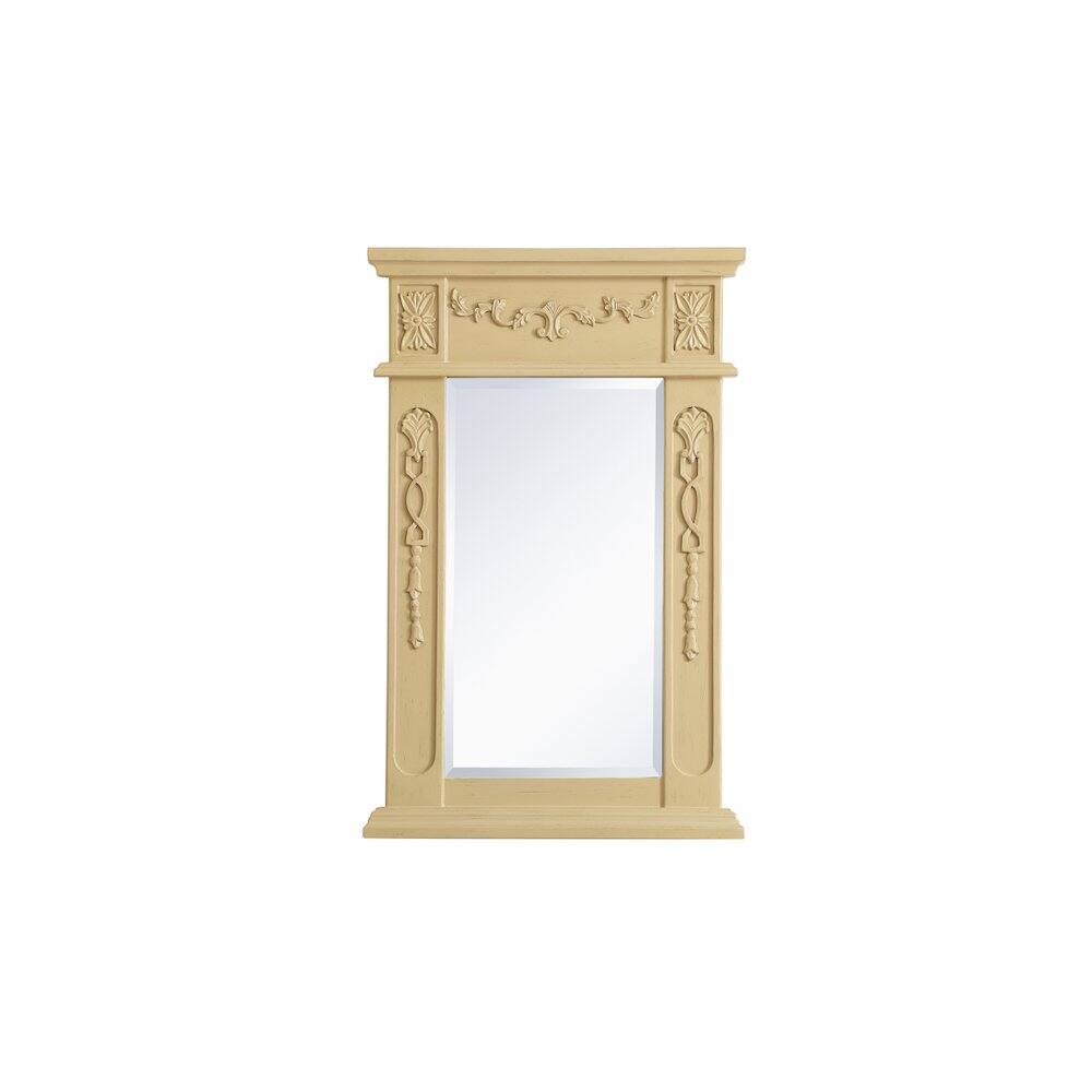 Alt View 2. Elegant Decor - Wood Frame Mirror 18 Inch X 28 Inch In Light Antique Beige - Light Antique Beige.