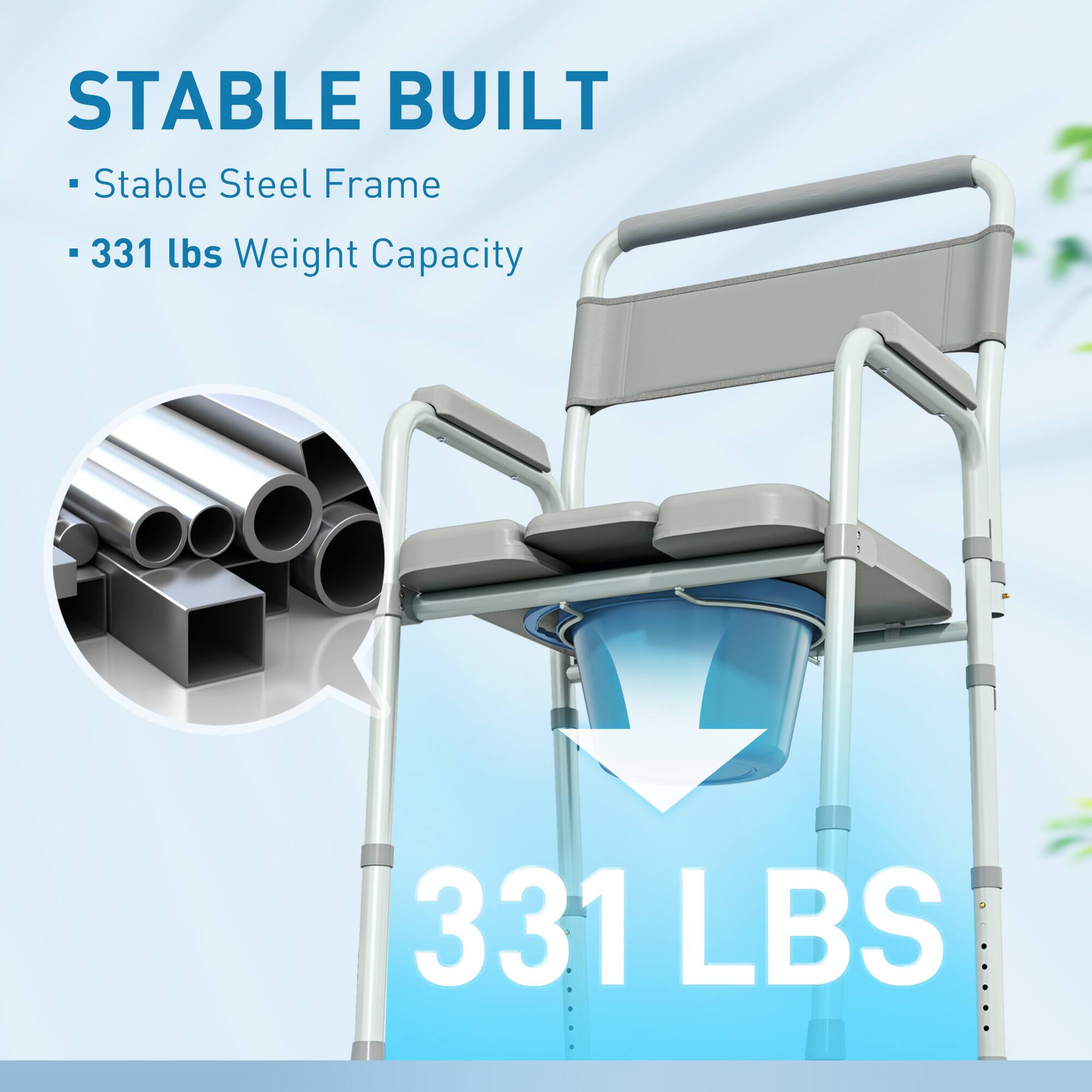 STABLE BUILT
- Stable Steel Frame
- 331 lbs Weight Capacity
331 LBS