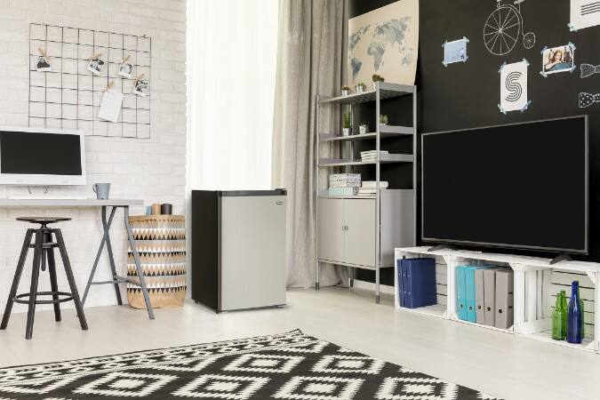 Alt View 1. Danby - 4.5 cu. ft. Compact Fridge with True Freezer - Stainless Steel - Stainless Steel Look.