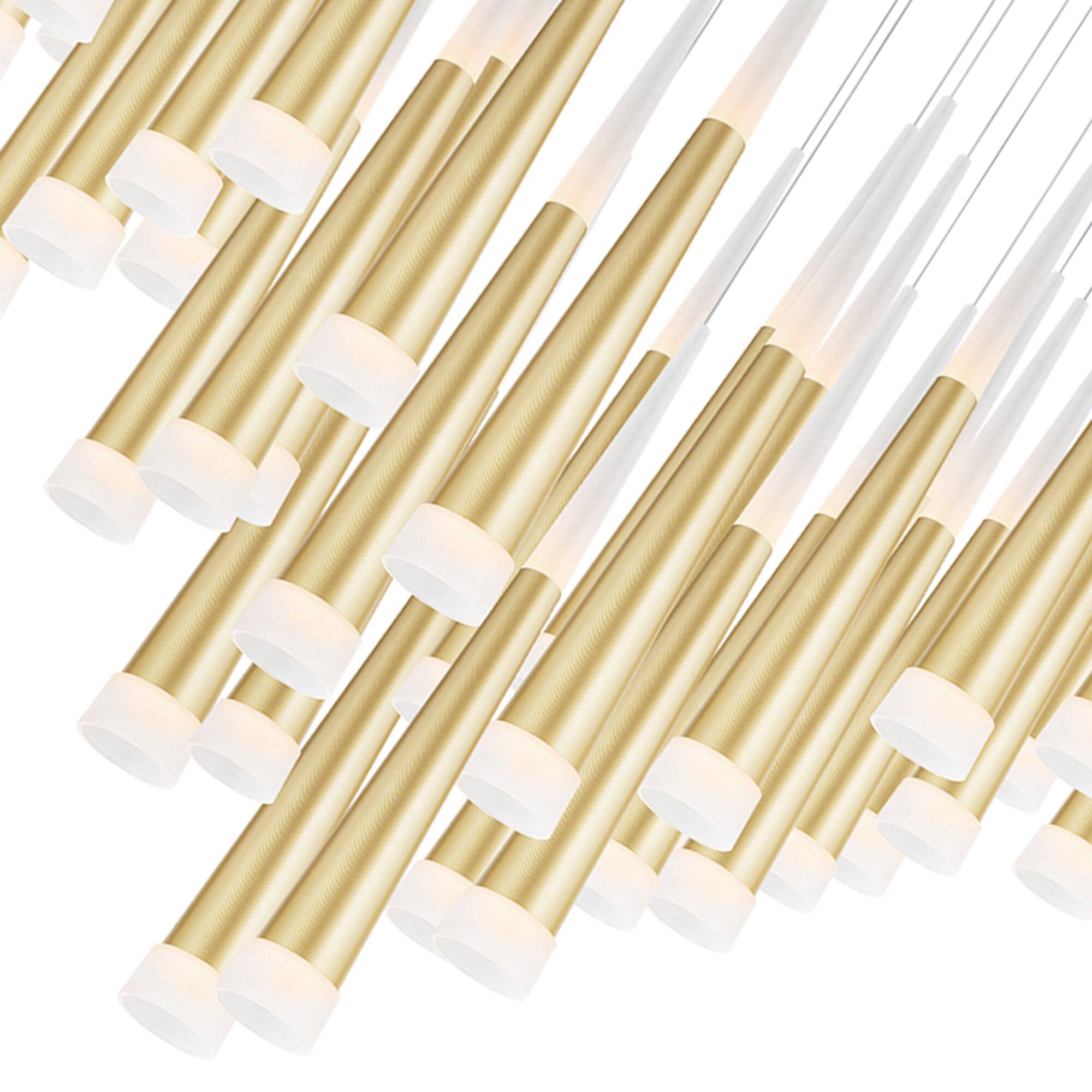 Angle. CWI Lighting - Andes LED Multi Light Pendant With Satin Gold Finish - Satin Gold.