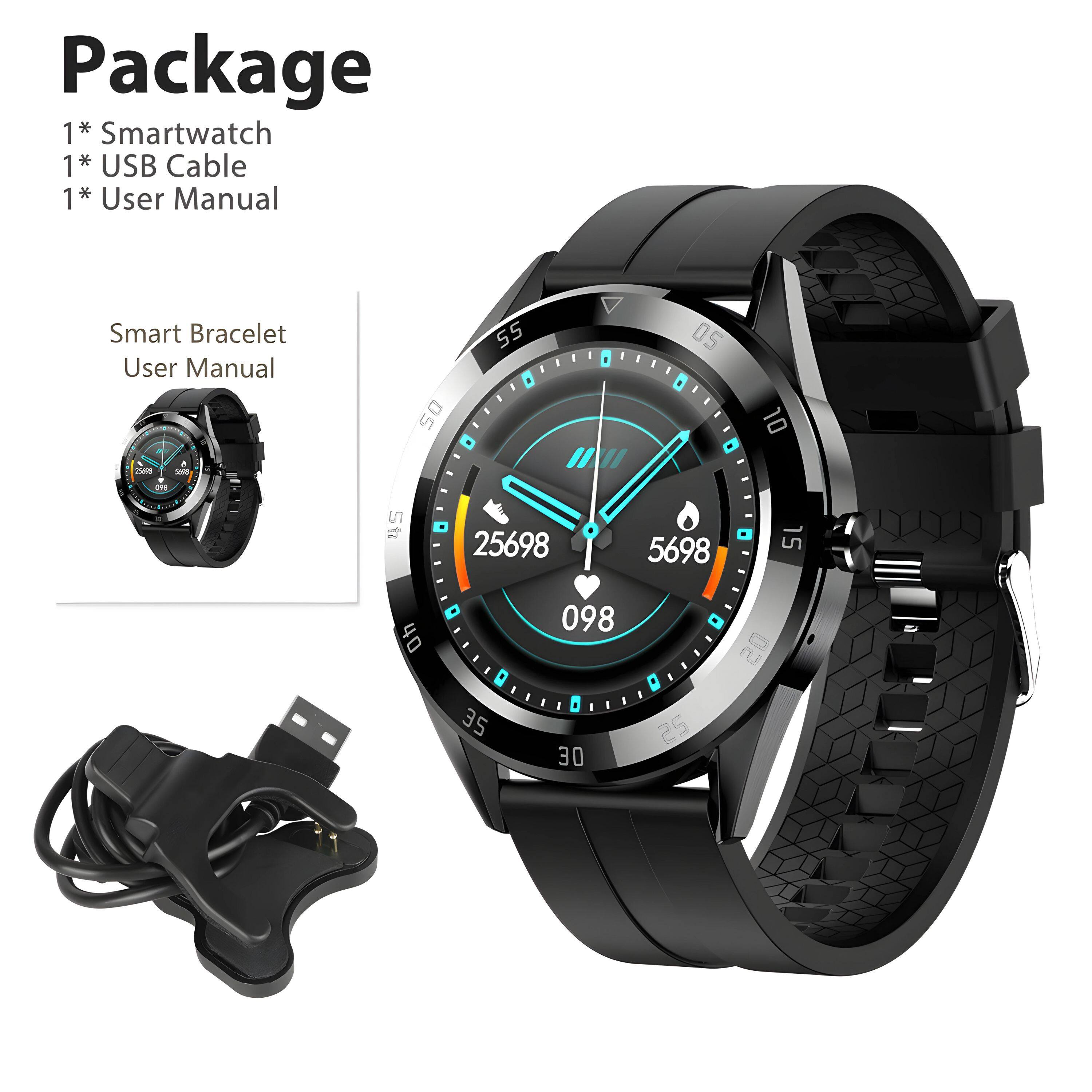 Package  
1* Smartwatch  
1* USB Cable  
1* User Manual  

Smart Bracelet User Manual  

25698  
5698  
098