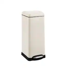 GARVEE - 8 Gallon / 30 Liter Trash Can with Soft-Close Lid, Stainless Steel Garbage Can with Removable Inner Bucket - Beige