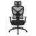 Front. OSP Home Furnishings - Mesh High Back Manager's Chair with Headrest and Self-Adjusting Lumbar Support and Adjutable Arms - Black.