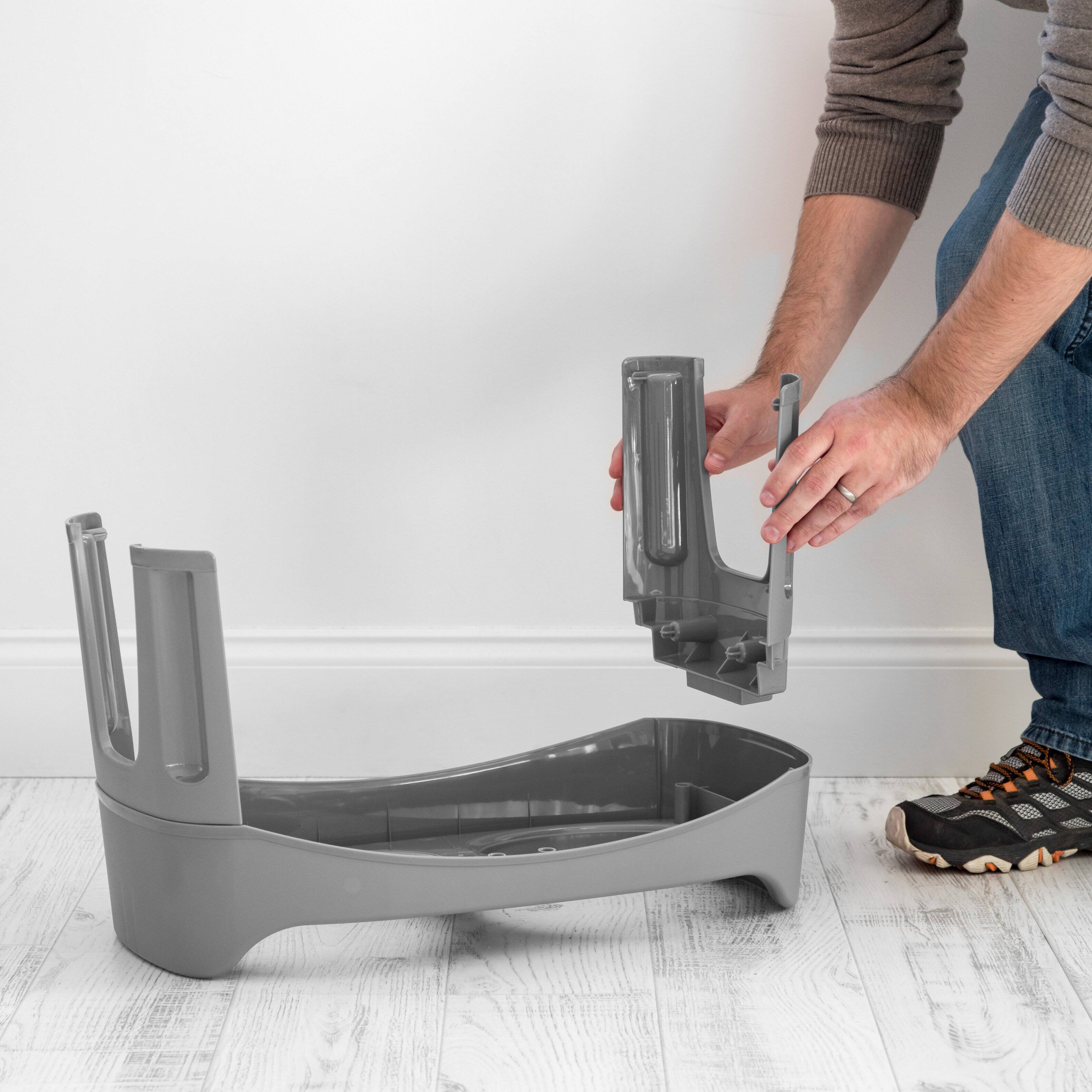 Alt View 7. IRIS USA - IRIS USA Elevated Dog Bowls, Adjustable Height, 2 Thick 64 oz Stainless Steel Bowls - Gray.