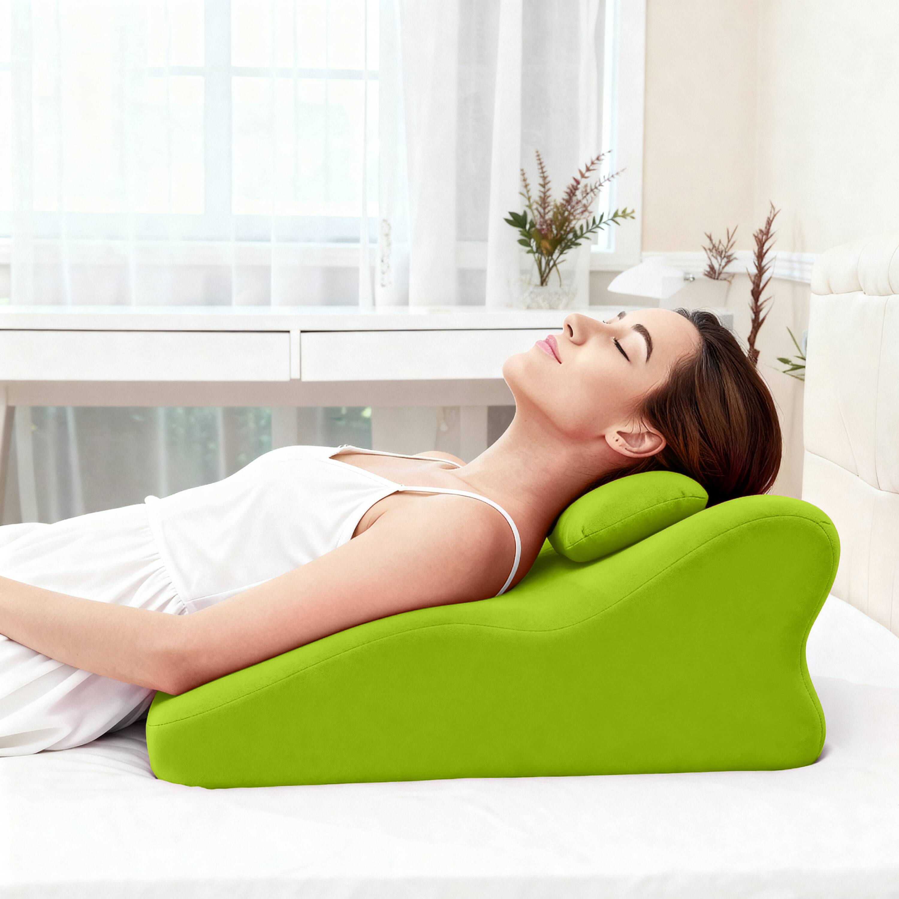 Angle. APRILSOUL - Ergonomic Spinal Posture Support and Multi-Functional Bed Pillow -green - Green.