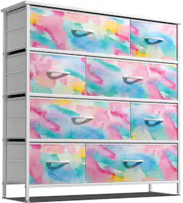 Sorbus - Dresser with 8 Drawers, Bedside Furniture & Night Stand End Table Dresser for Home - Watercolor Tie-Dye