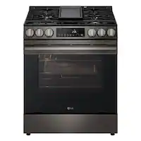 LG - 5.8 Cu. Ft. Slide-In Gas True Convection Smart Range with EasyClean, Air Fry and Premium Handle - Stainless Steel - Front_Zoom