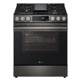 LG - 5.8 Cu. Ft. Slide-In Gas True Convection Smart Range with EasyClean, Air Fry and Premium Handle - Stainless Steel