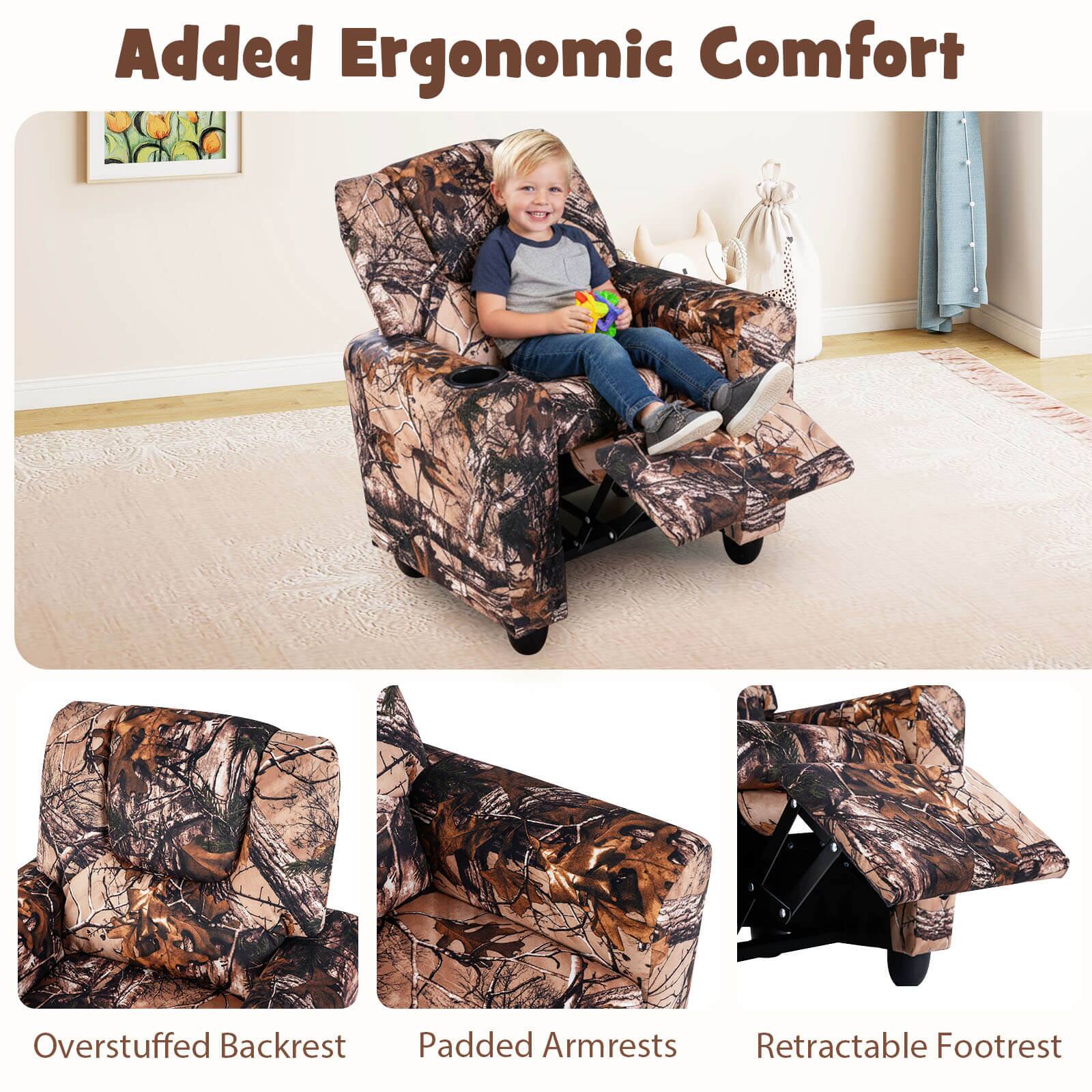 Added Ergonomic Comfort

Overstuffed Backrest  
Padded Armrests  
Retractable Footrest