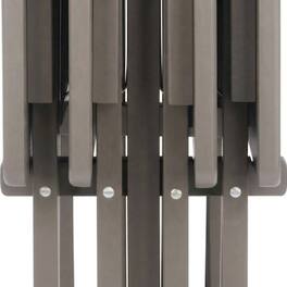 FurniFact - Solid Wood Folding TV Tray Table Set with Storage Rack - Oyster Gray