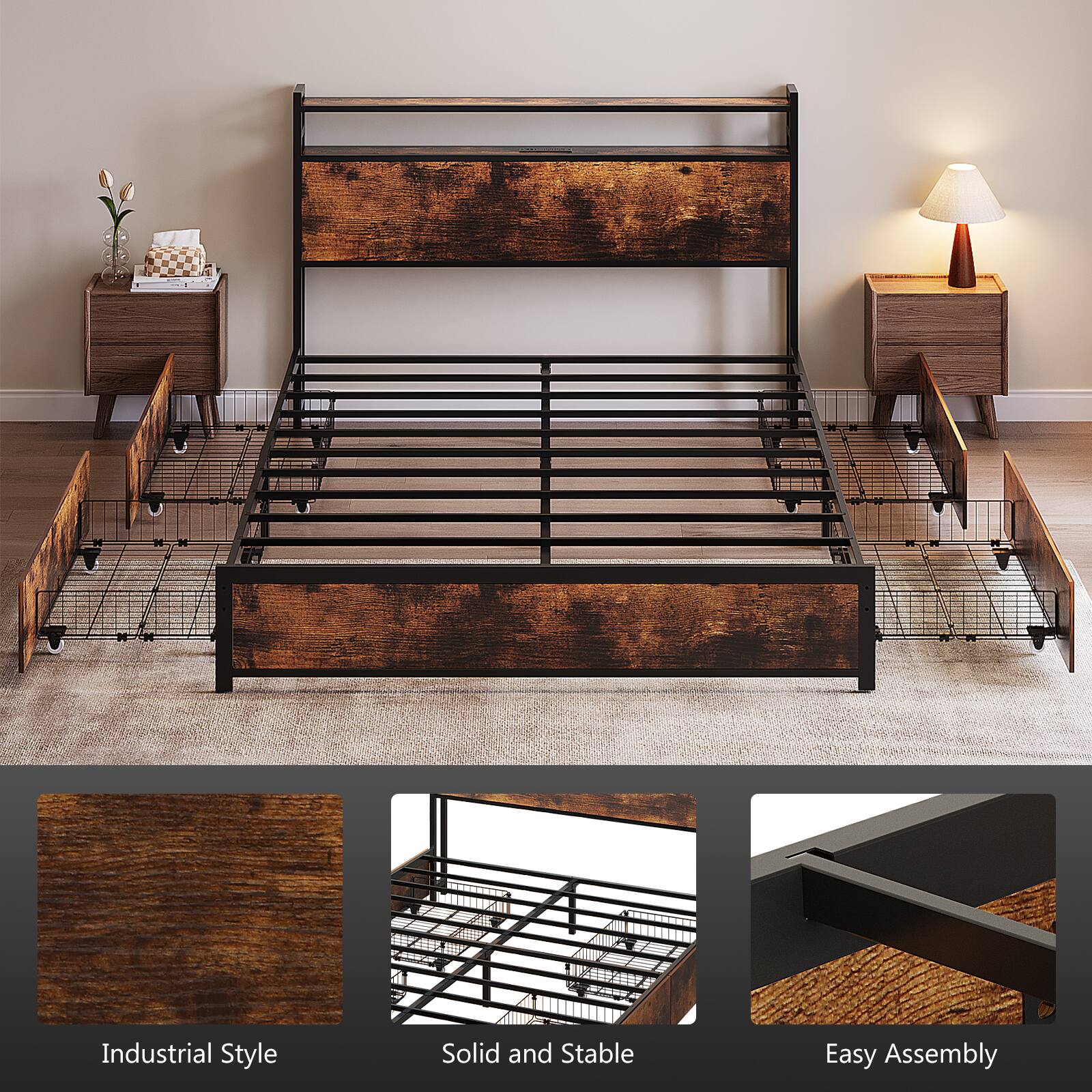Industrial Style  
Solid and Stable  
Easy Assembly