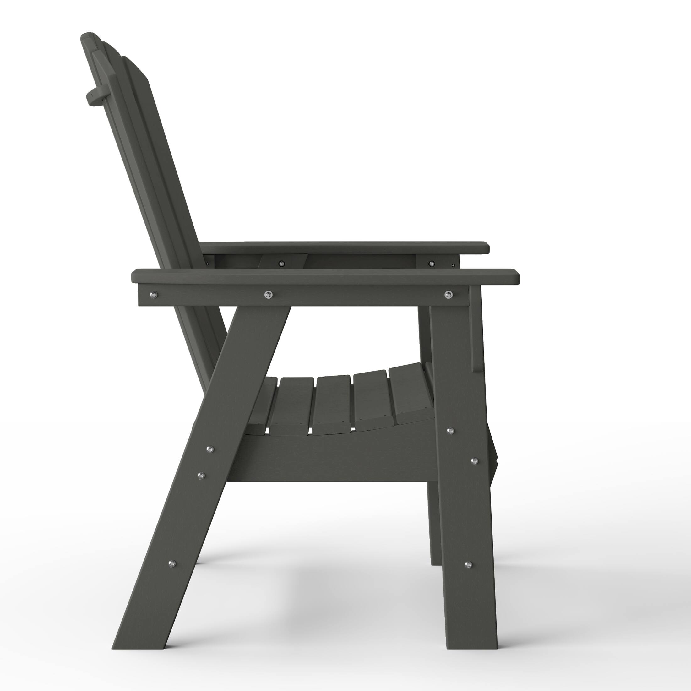 Left. WestinTrends - WestinTrends Dylan Outdoor Patio Shell-back Adirondack Dining Chair Weather Resistant - Gray.