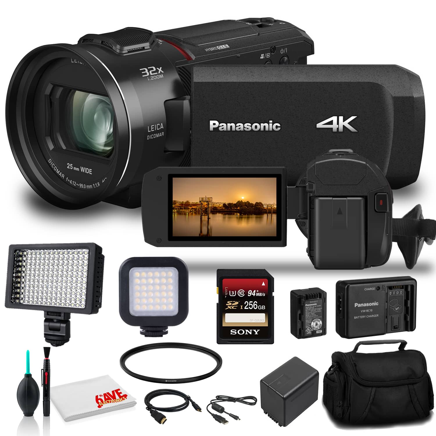 Panasonic - HC-VX1 4K HD Camcorder (HC-VX1K) - Bundle -