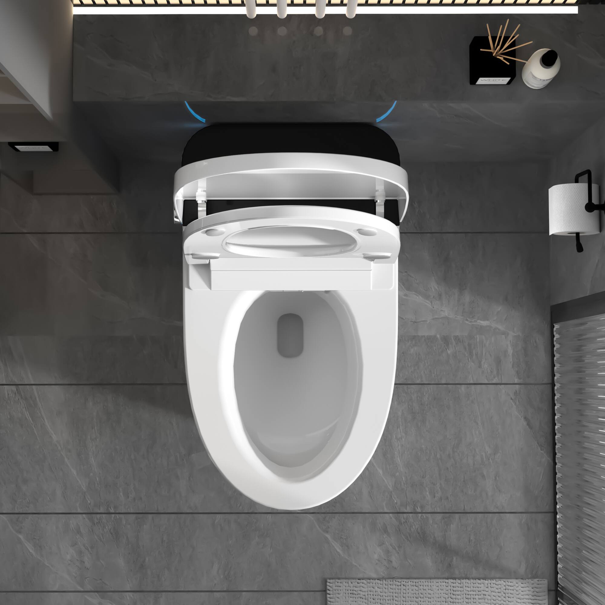 Alt View 2. Tiramisubest - Smart Toilets with Heated Bidet Seat,Intelligent Toilet Auto Open/Close Seat,Portable Toilet with Dryer and Warm Water - White.