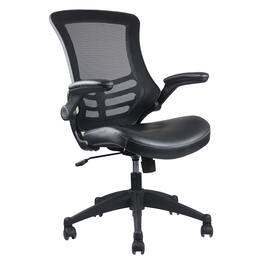 Spaco - Executive Office Chair with Mid Back Mesh, Adjustable Lumbar Support and Flip Up Arms, for Home Office - Black