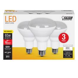 FEIT ELECTRIC - BR30 E26 (Medium) LED Bulb Soft White 65 Watt Equivalence 3 pk