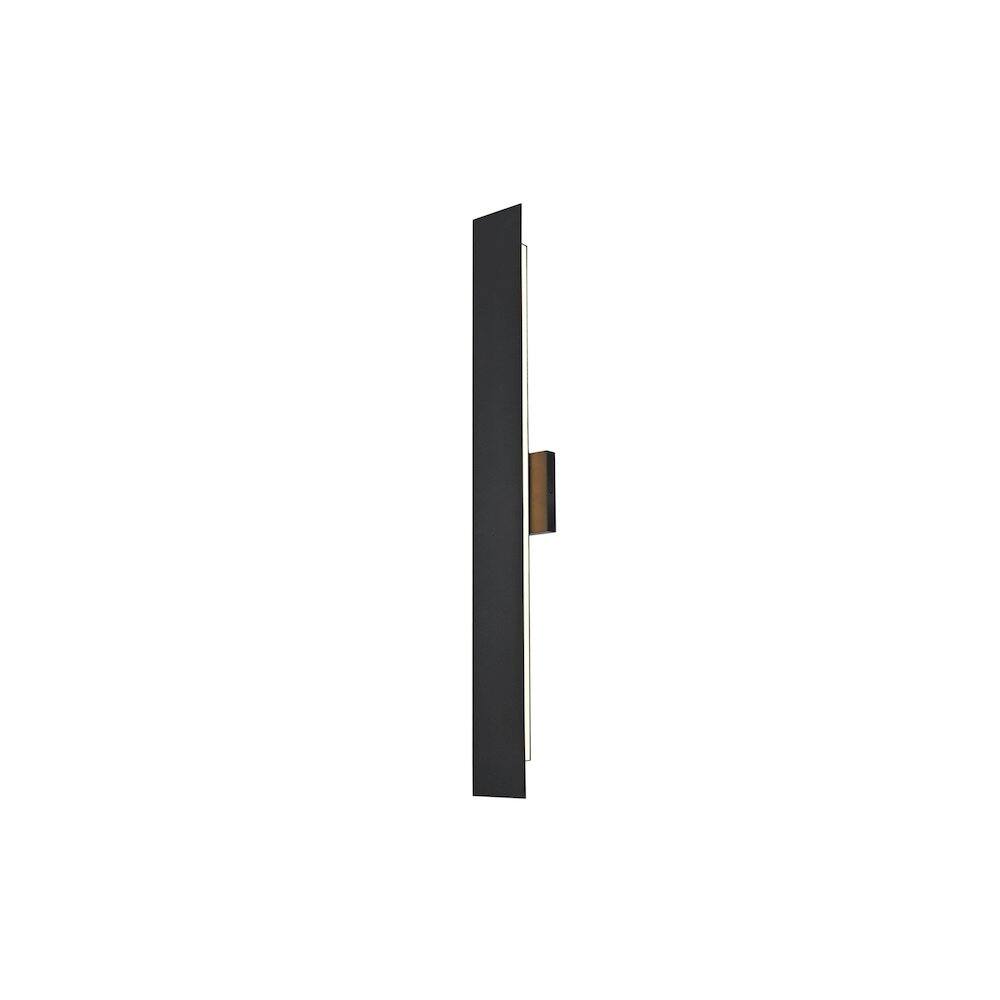 Left. Elegant Lighting - Waylen 4.5 x 34 inch Outdoor Wall Sconce in Black - Black.