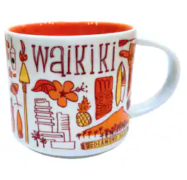 Starbucks - Been There Series Waikiki Ceramic Mug, 14 Oz - Orange