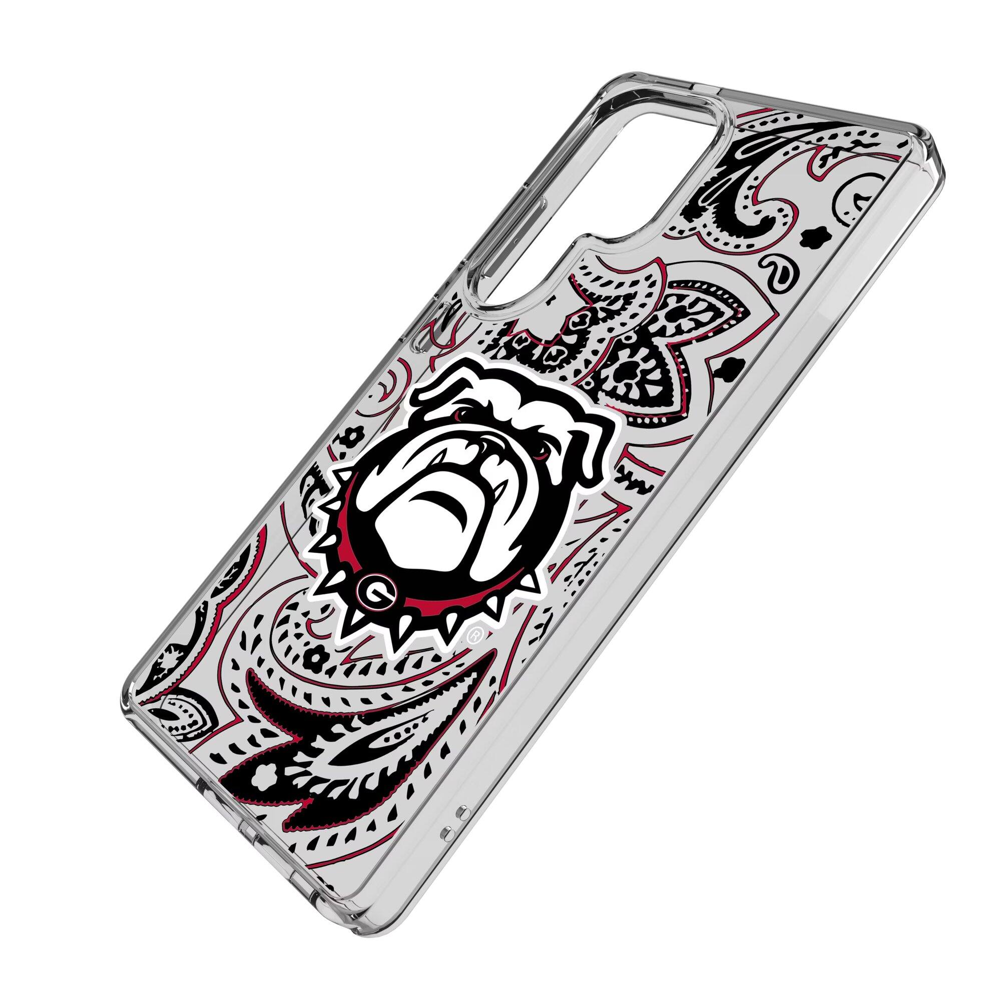 Alt View 1. Keyscaper - Georgia Bulldogs Paisley Galaxy Clear Case - S25 - Multicolor.