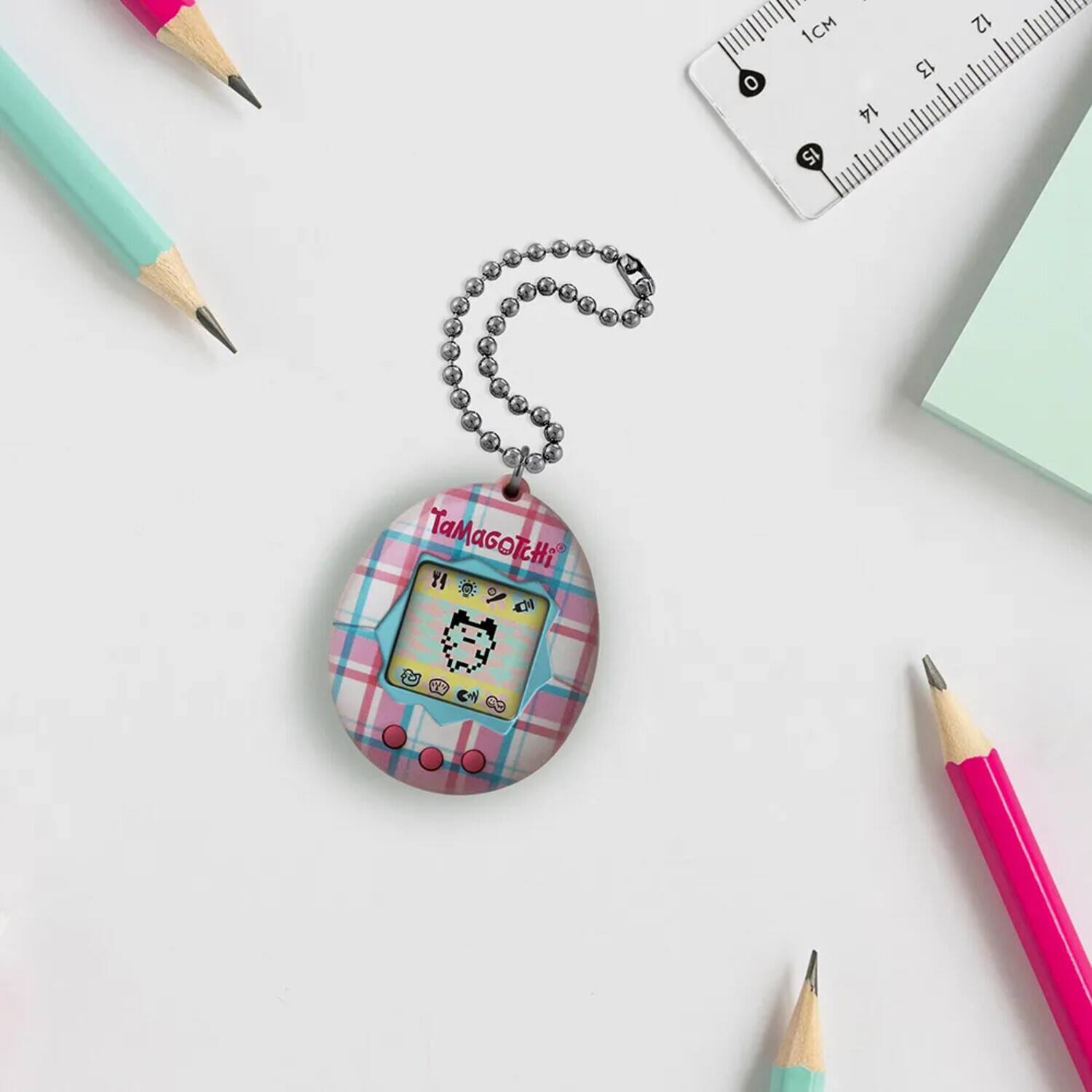 Alt View 4. Bandai - Tamagotchi - Original - Gen1 Plaid (Updated Logo)   - Collectibles - Multicolor.