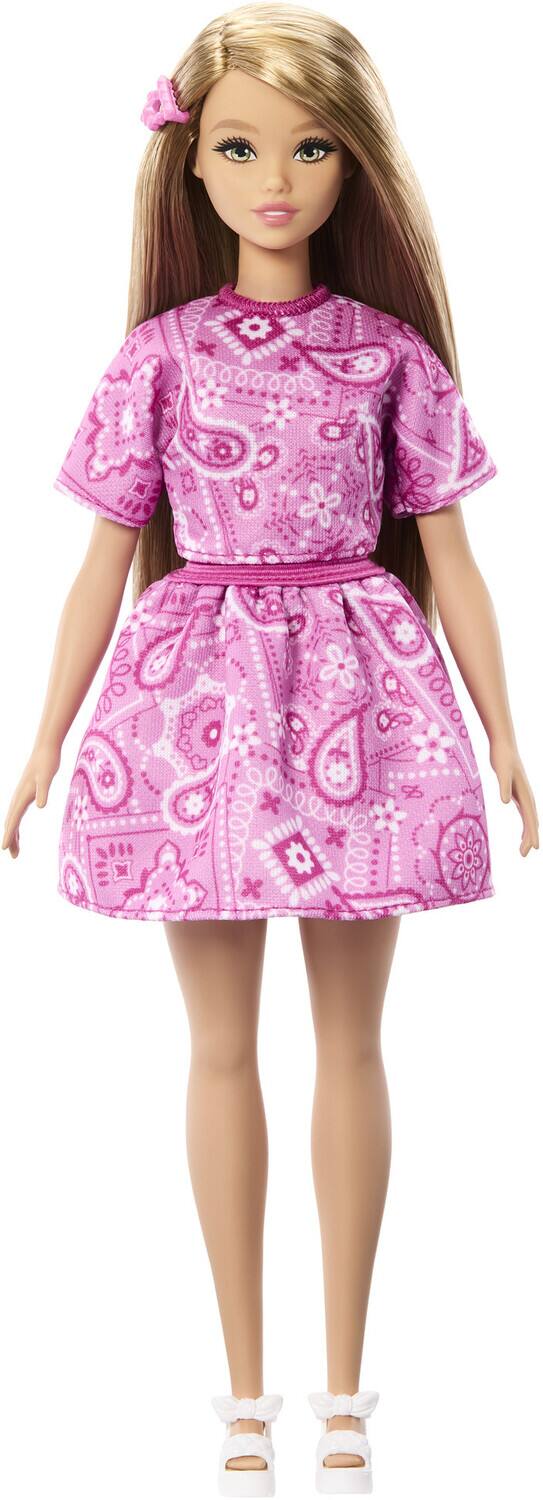 Alt View 1. Mattel - Barbie Fashionista Doll #249 With Pink Paisley Dress, Blonde Hair   - COLLECTIBLES - Multicolor.
