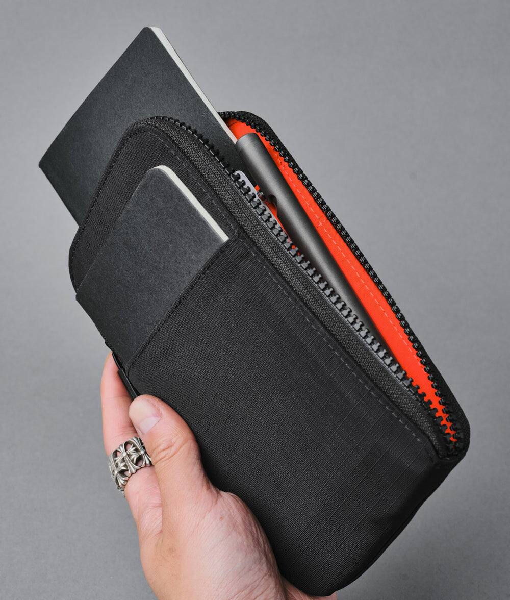 Alt View 5. ALPAKA - Zip Travel Wallet - RFID Passport Holder, Self Locking Zipper Wear,3 passport pockets and 2 Card Slots - Black Axoflux 210D.