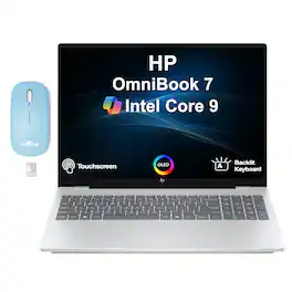 HP - OmniBook 7 Laptop 16.0 2048x1280 Display (Core 9 270H, 32GB, 2TB SSD, Win 11 Pro) w/Dockztorm Wireless Mouse - Glacier Silver