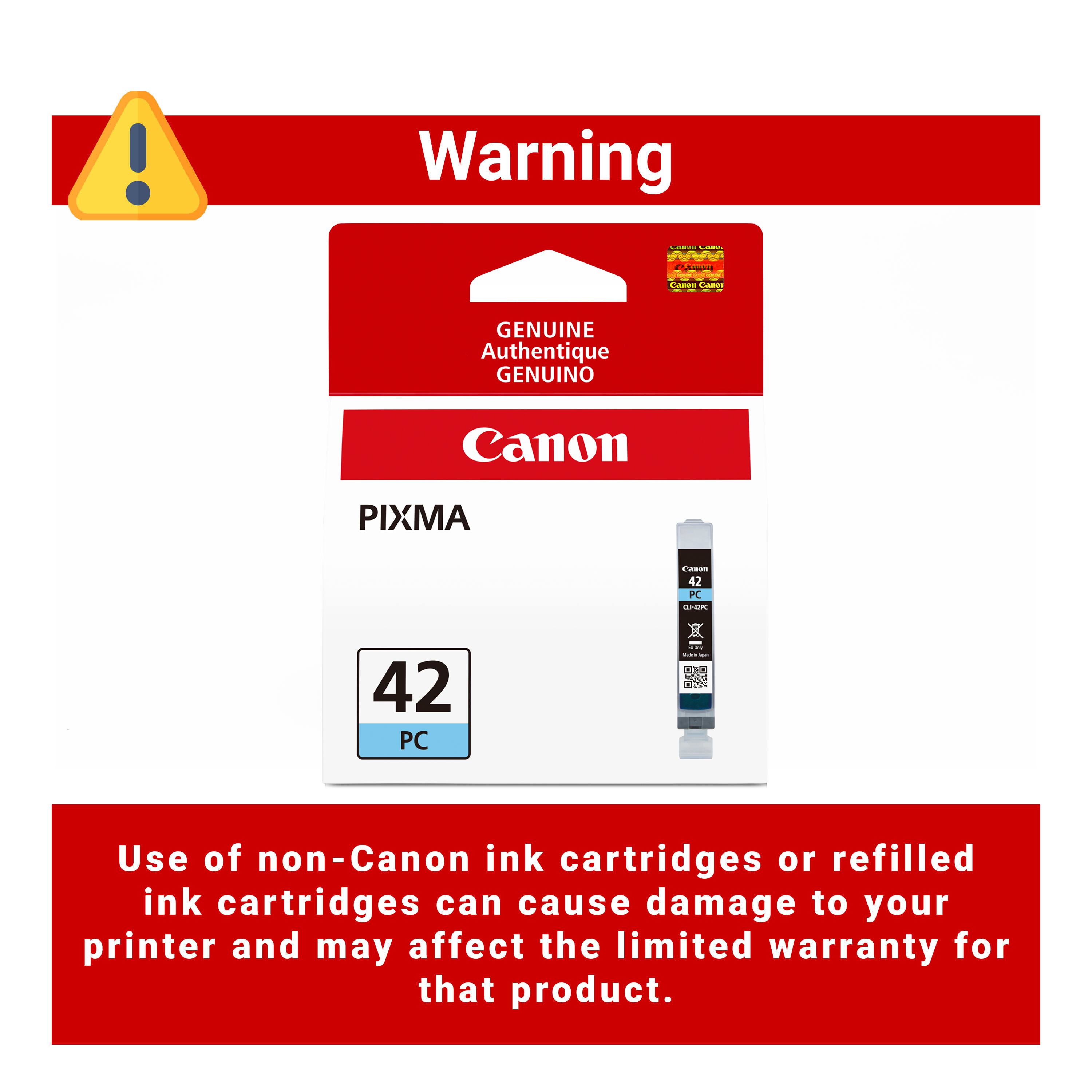 Warning CAMPONA Carb

Canna

adidas

Canon

GENUINE Authentique GENUINO

Canon

PIXMA

Canon 42 PC CJ-429C

42 PC

- MARA -

Use of non-Canon ink cartridges or refilled ink cartridges can cause damage to your printer and may affect the limited warranty for that product.
