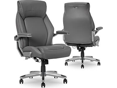 Alt View 1. La-Z-Boy - La-Z-Boy Meyer Ergonomic Bonded Leather Swivel Executive Chair, Gray (60082-GRY) - Gray.
