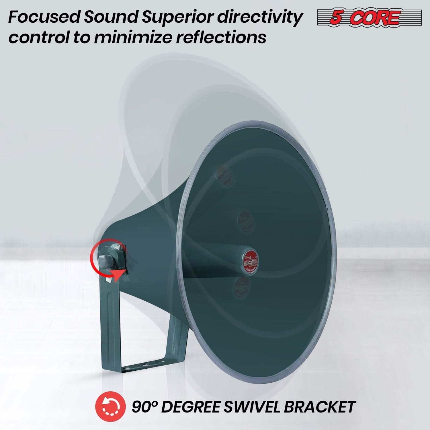 Focused Sound Superior directivity control to minimize reflections

5 CORE

90° DEGREE SWIVEL BRACKET